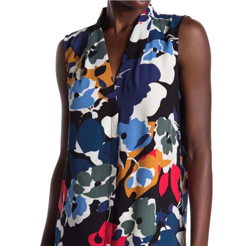 NWT HALOGEN Floral Sleeveless Blouse - Medium - Picture 2 of 7